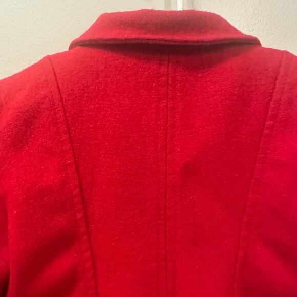 Nataly Girls Red Lana Wool Peacoat. Size 4. Double Breasted Pockets Lined *Read - Picture 10 of 13